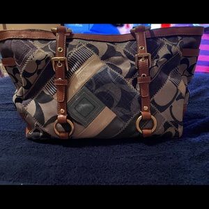 Coach bag signature east-west gallery blue denim